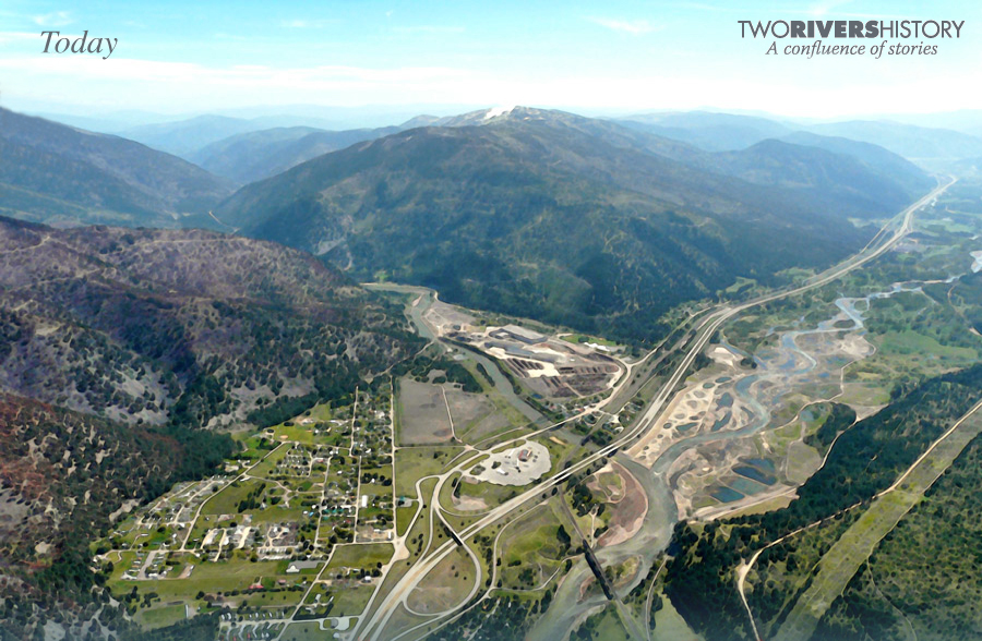 Aerial view of the Clark Fork restoraton